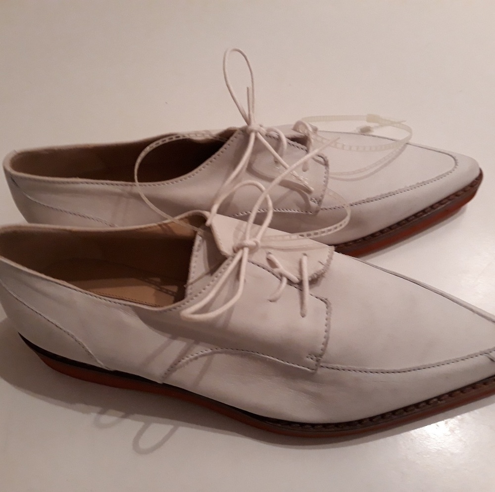 White suede menswear oxfords new never worn